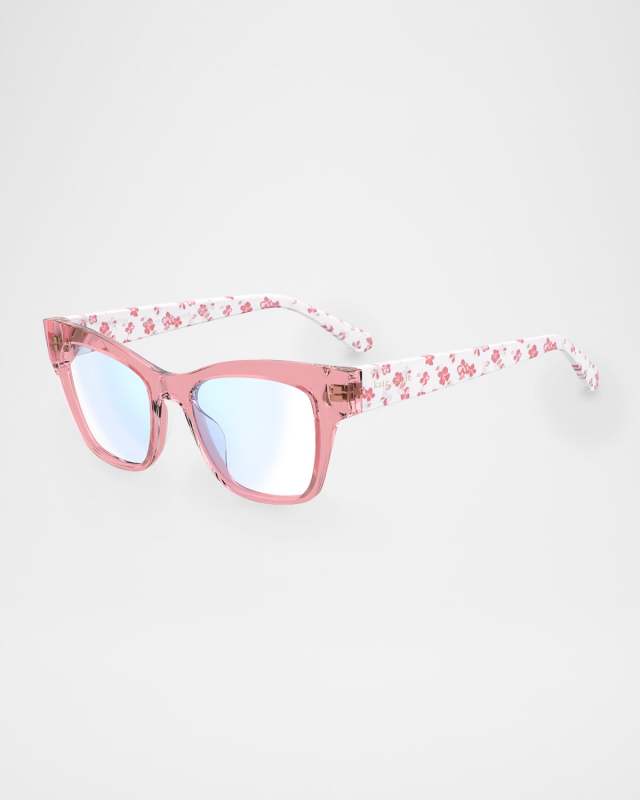 myno cat eye blue block reading glasses, 2.5 strength